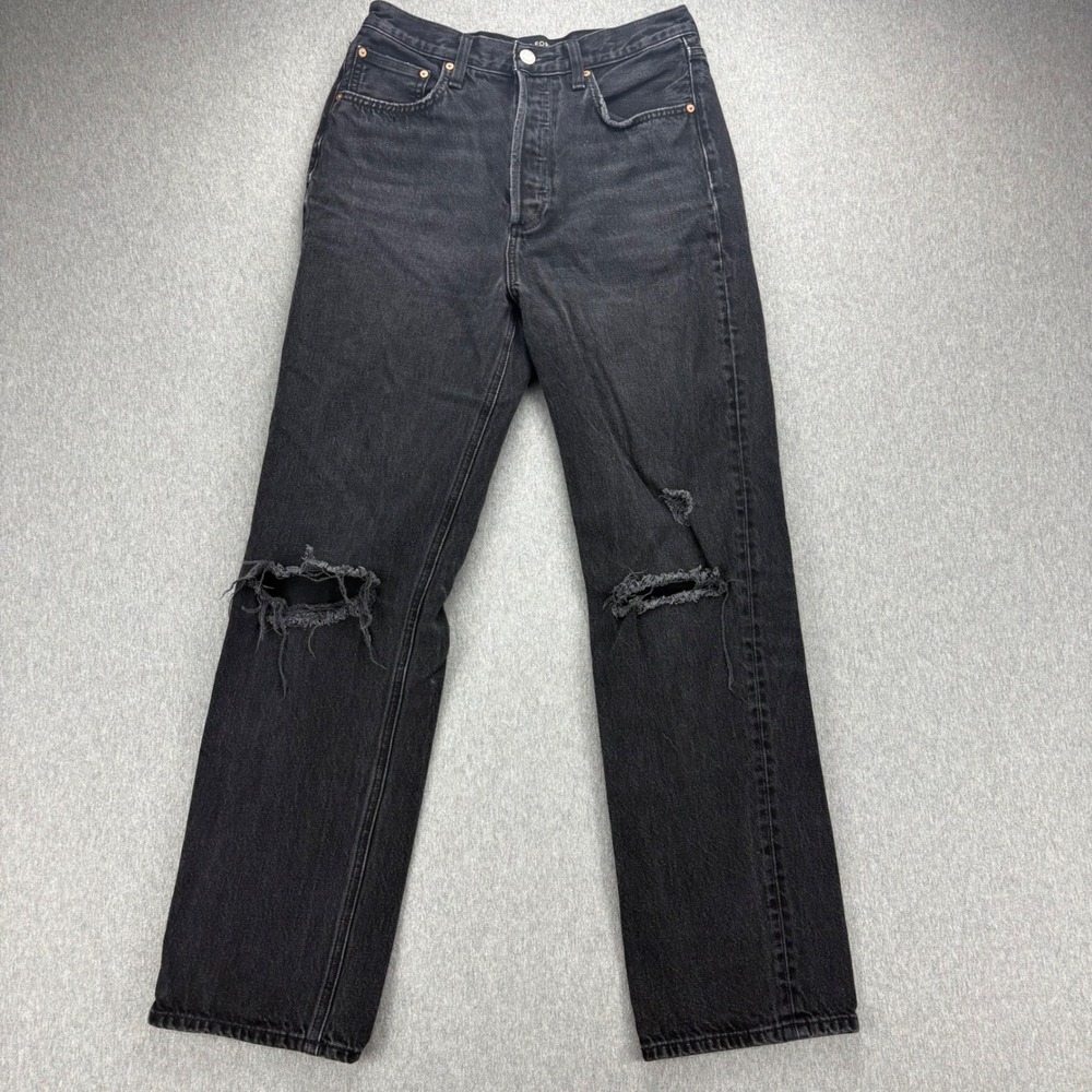 Denim‎ Forum Jeans Womens 26 The Joni High Rise Loose Black Distressed Ripped